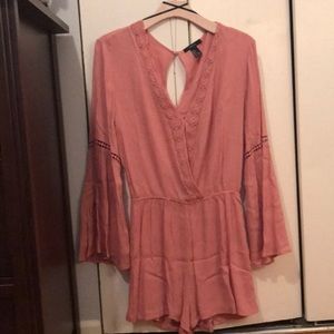 Pink Bell Sleeve Romper